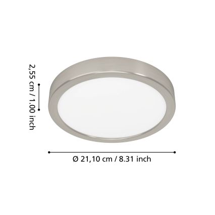 Eglo - RGBW-LED hämardatav vannitoa laevalgusti, LED 11,2 W, 230 V, 2700–6500 K, läbimõõt 21,1 cm, IP44, mattkroom