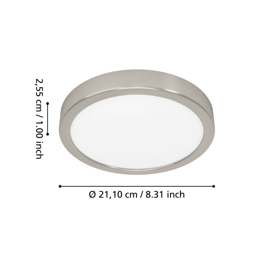 Eglo - RGBW-LED hämardatav vannitoa laevalgusti, LED 11,2 W, 230 V, 2700–6500 K, läbimõõt 21,1 cm, IP44, mattkroom