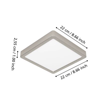 Eglo - LED RGBW hämardatav vannitoa laelamp LED/10,5W/230V 2700-6500K 22x22 cm IP44 mattkroom