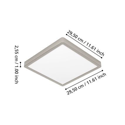 Eglo - LED RGBW Hämardatav vannitoa laevalgusti LED/13,5W/230V 2700-6500K 29,5x29,5 cm IP44 matt kroom