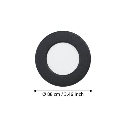 Eglo - LED-süvistatav laevalgusti LED/3,7W/230V 2700/4000/6500K läbimõõt 8,8 cm must