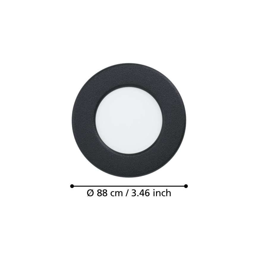 Eglo - LED-süvistatav laevalgusti LED/3,7W/230V 2700/4000/6500K läbimõõt 8,8 cm must