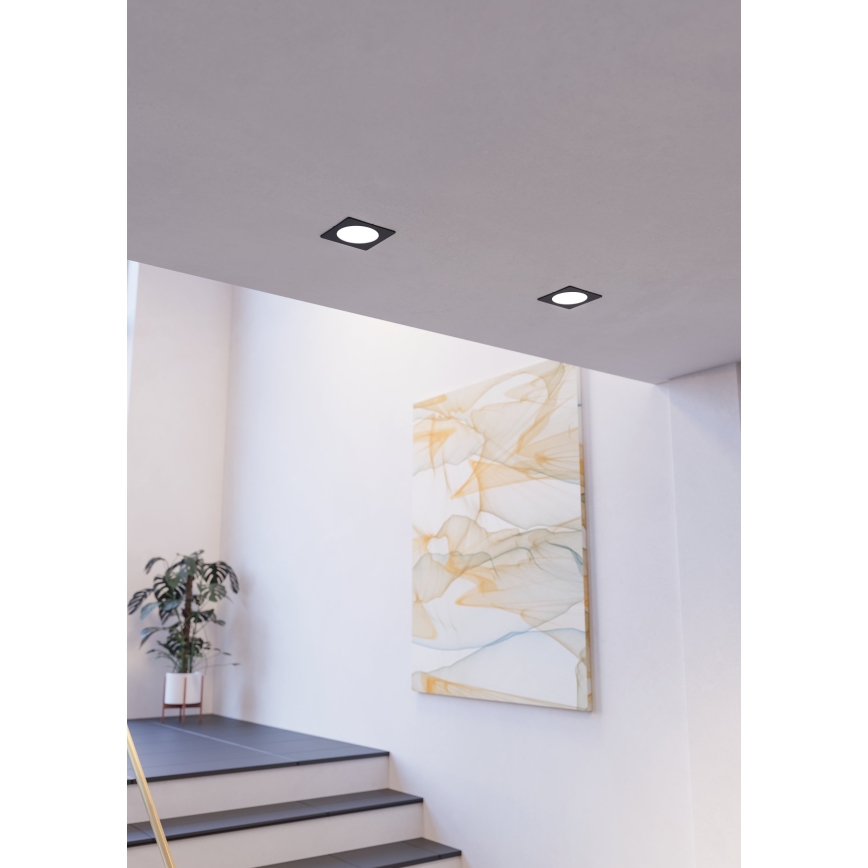 Eglo - LED-sissepaigaldatav laevalgusti LED/6,3W/230V 2700/4000/6500K 11,9x11,9 cm must