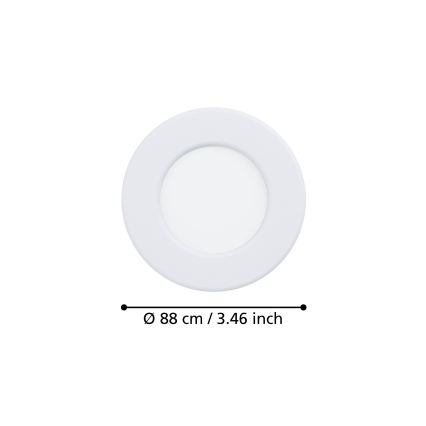 Eglo - komplekt 3× LED-sisseehitatud laevalgustit, LED/3,7W/230V, 2700/4000/6500K, läbimõõt 8,8 cm, valge