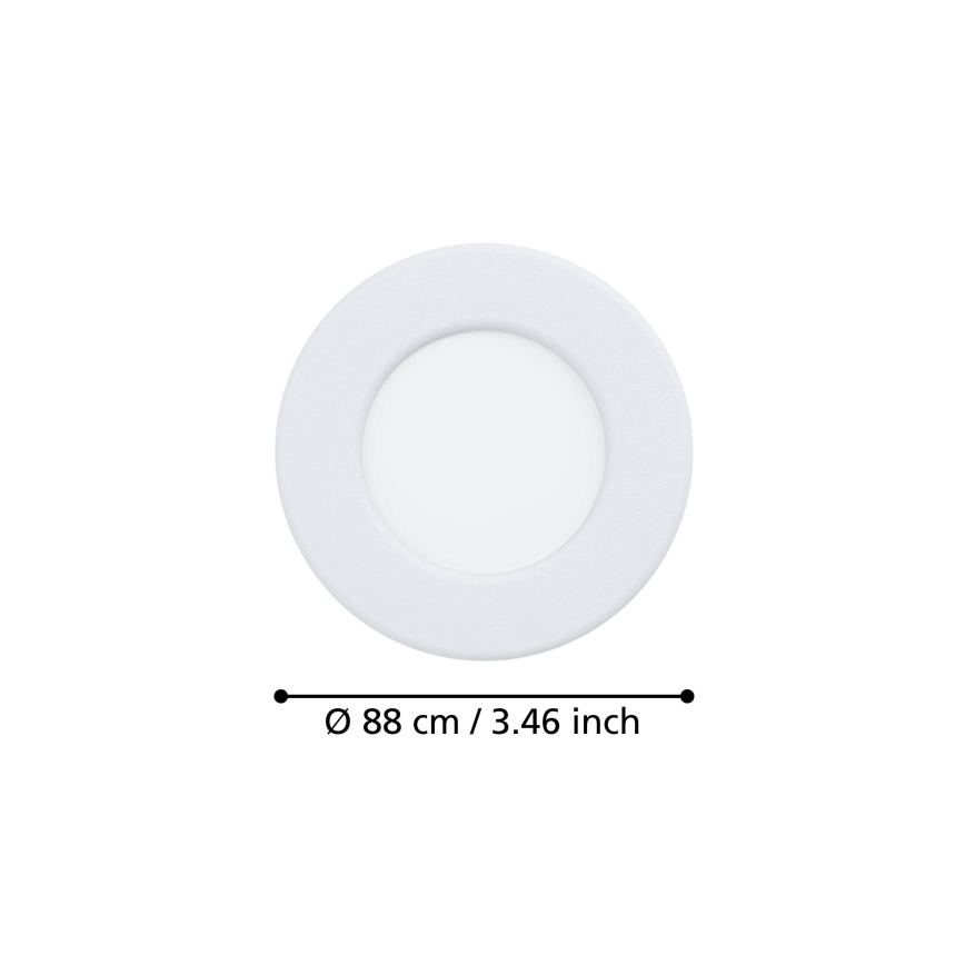 Eglo - komplekt 3× LED-sisseehitatud laevalgustit, LED/3,7W/230V, 2700/4000/6500K, läbimõõt 8,8 cm, valge