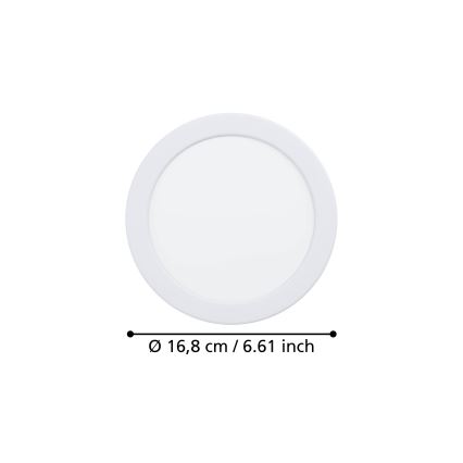 Eglo - LED süvistatav laevalgusti LED/10,5W/230V 2700/4000/6500K läbimõõt 16,8 cm valge