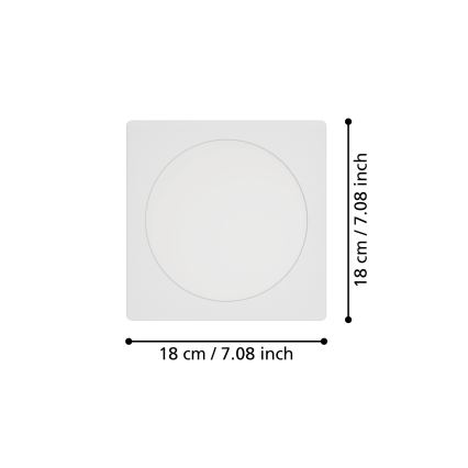 Eglo - LED süvistatud laevalgusti LED/10,5W/230V 2700/4000/6500K 16,6x16,6 cm valge