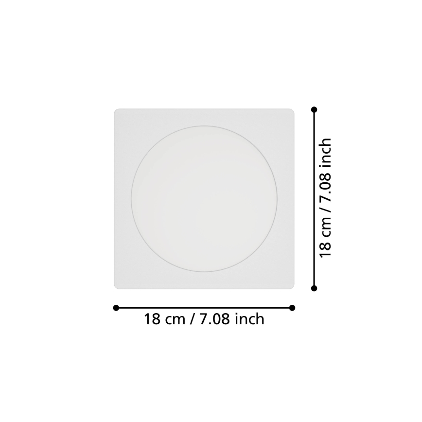 Eglo - LED süvistatud laevalgusti LED/10,5W/230V 2700/4000/6500K 16,6x16,6 cm valge