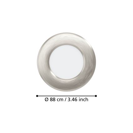Eglo - LED-süvistatav laevalgusti LED/3,7W/230V 2700/4000/6500K, läbimõõt 8,8 cm, mattkroom