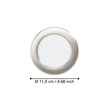 Eglo - LED süvistatav laevalgusti LED/6,3W/230V 2700/4000/6500K läbimõõt 11,9 cm mattkroomviimistlus