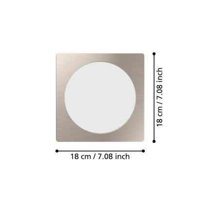 Eglo - LED süvistatav laevalgusti LED/10,5W/230V 2700/4000/6500K 16,6x16,6 cm mattkroom