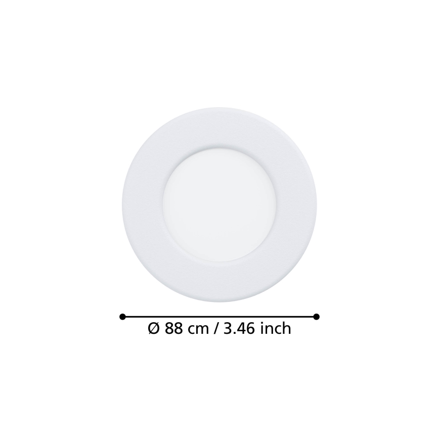 Eglo - LED vannitoa süvistatav laevalgusti LED/3,7W/230V 2700/4000/6500K läbimõõt 8,8 cm IP44 valge