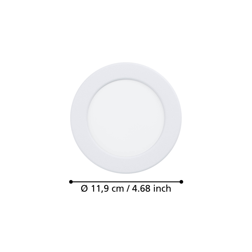 Eglo - LED vannitoa lae sisse paigaldatav valgusti LED/6,3W/230V 2700/4000/6500K läbimõõt 11,9 cm IP44 valge