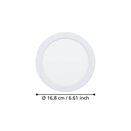 Eglo - LED vannitoa süvistatav laevalgusti LED/10,5W/230V 2700/4000/6500K läbimõõt 16,8 cm IP44 valge