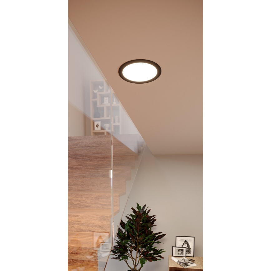 Eglo - LED RGBW hämardatav vannitoa lae sissepaigaldatav valgusti LED/9,5W/230V 2700-6500K läbimõõt 16,8 cm IP44 must