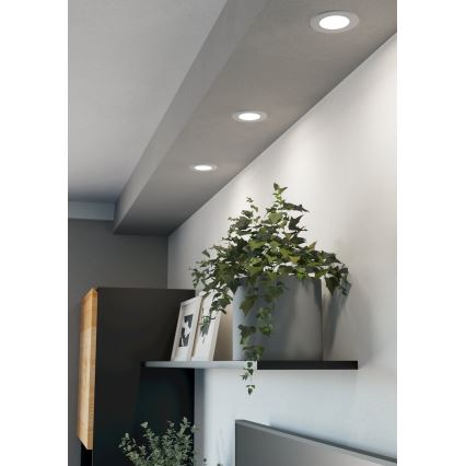 Eglo - komplekt 3× LED RGBW, hämardatavad vannitoa süvistatavad laevalgustid, LED 2,8W, 230V, 2700–6500K, läbimõõt 8,8 cm, IP44, valge