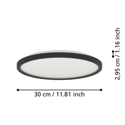 Eglo - LED Laevalgusti vannituppa LED/13,9W/230V 2700/4000/6500K d. 30 cm IP44 must