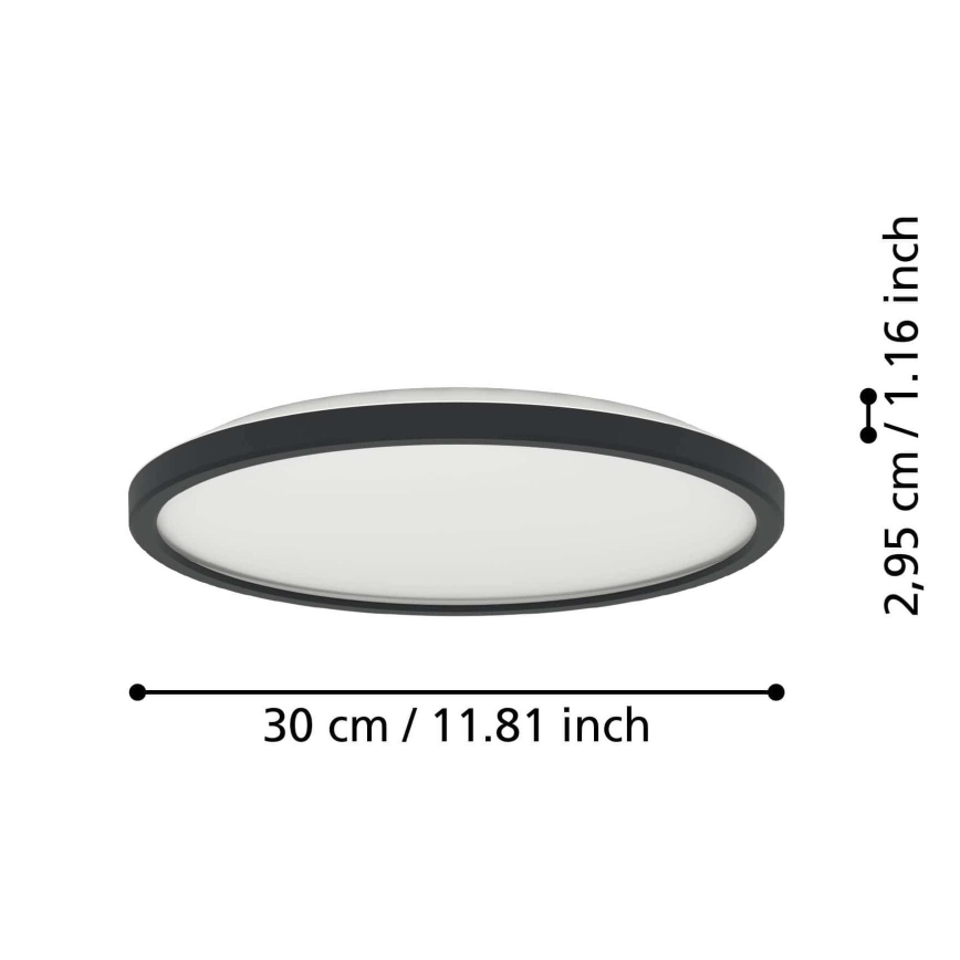 Eglo - LED Laevalgusti vannituppa LED/13,9W/230V 2700/4000/6500K d. 30 cm IP44 must