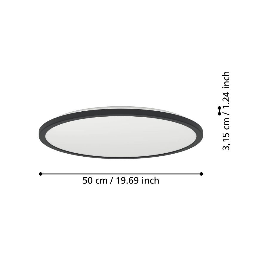 Eglo - LED Laevalgusti vannituppa LED/16,8W/230V 2700/4000/6500K d. 50 cm IP44 must