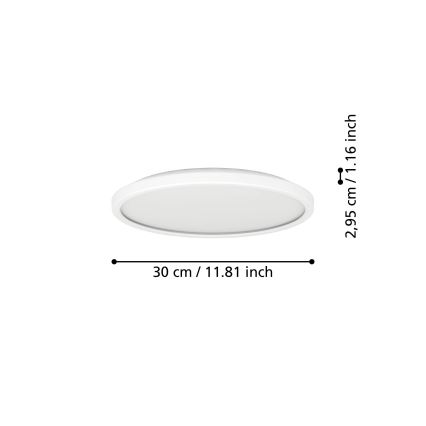 Eglo - LED Laevalgusti vannituppa LED/13,9W/230V 2700/4000/6500K d. 30 cm IP44 valge
