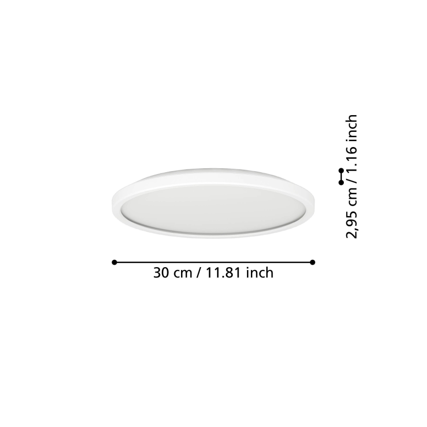 Eglo - LED Laevalgusti vannituppa LED/13,9W/230V 2700/4000/6500K d. 30 cm IP44 valge