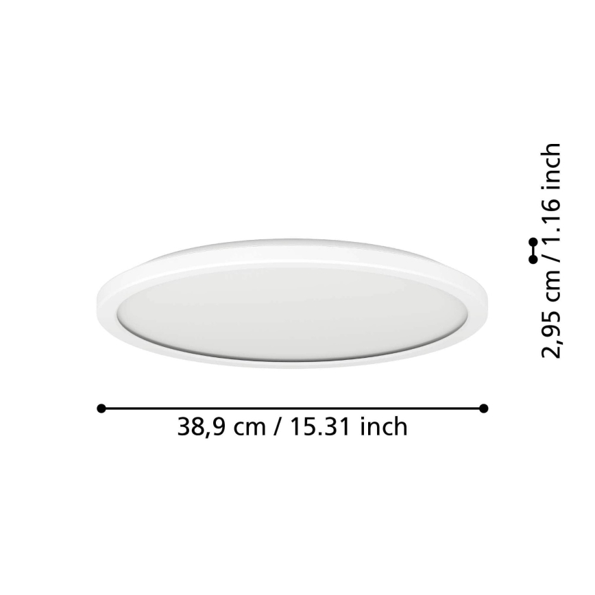 Eglo - LED Laevalgusti vannituppa LED/18,5W/230V 2700/4000/6500K d. 38,9 cm IP44 valge