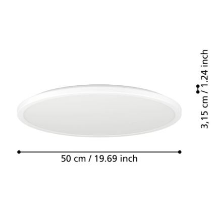 Eglo - LED Laevalgusti vannituppa LED/16,8W/230V 2700/4000/6500K d. 50 cm IP44 valge