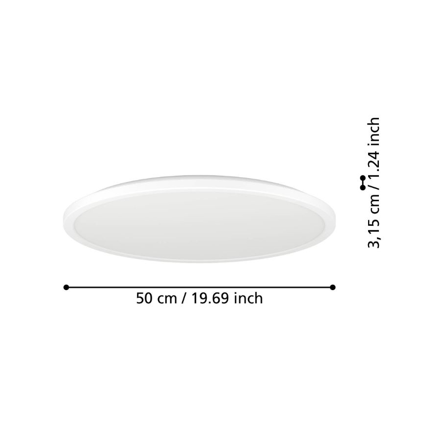 Eglo - LED Laevalgusti vannituppa LED/16,8W/230V 2700/4000/6500K d. 50 cm IP44 valge
