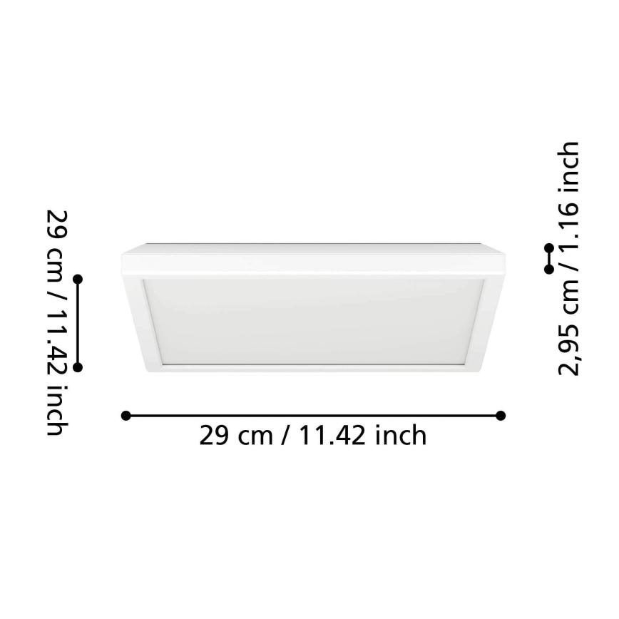 Eglo - LED Laevalgusti vannituppa LED/13,4W/230V 2700/4000/6500K 29x29 cm IP44 valge