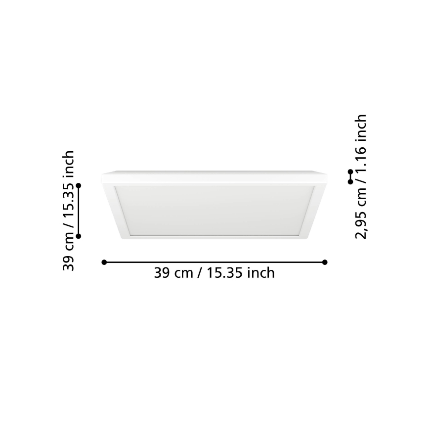 Eglo - LED Laevalgusti vannituppa LED/17,6W/230V 2700K/4000K/6500K 39x39 cm IP44 valge
