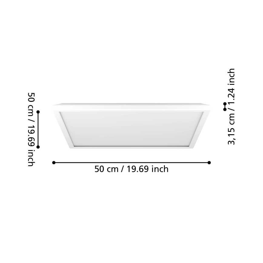 Eglo - LED Laevalgusti vannituppa LED/17W/230V 2700/4000/6500K 50x50 cm IP44 valge