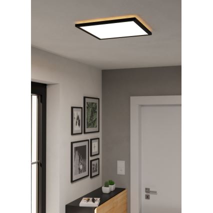 Eglo - LED Hämardatav laevalgusti vannituppa LED/17,6W/230V 2700-6500K 39x39 cm IP44 must + kaugjuhtimispult