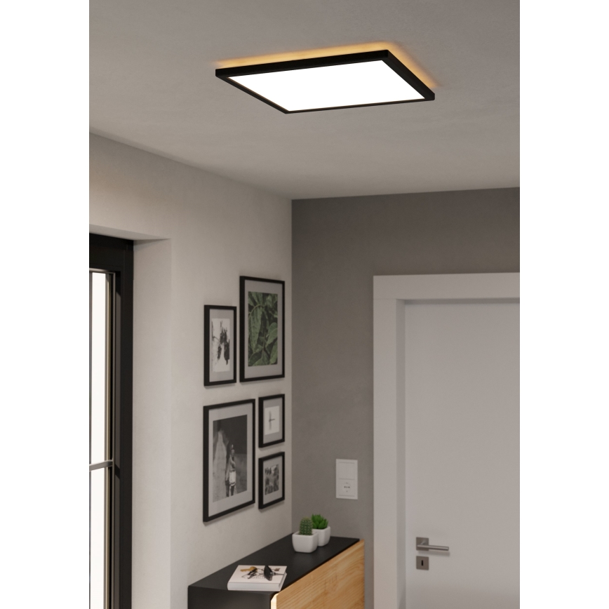 Eglo - LED Hämardatav laevalgusti vannituppa LED/17,6W/230V 2700-6500K 39x39 cm IP44 must + kaugjuhtimispult