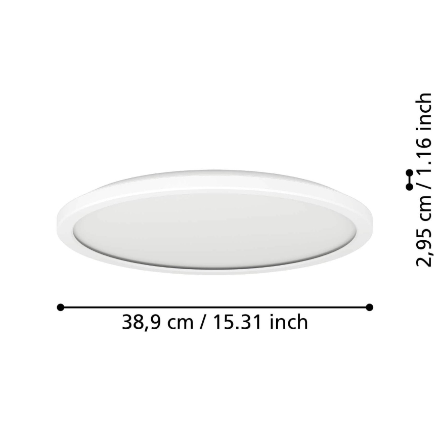Eglo - LED Hämardatav laevalgusti vannituppa LED/18,5W/230V 2700-6500K d. 38,9 cm IP44 valge + kaugjuhtimispult