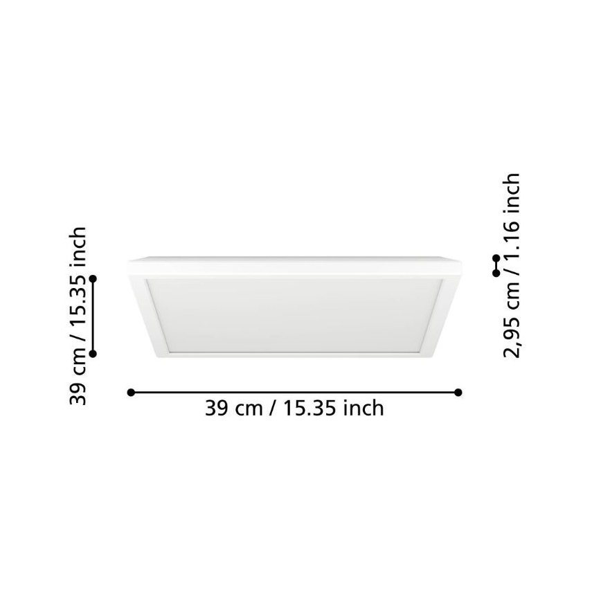 Eglo - LED Hämardatav laevalgusti vannituppa LED/17,6W/230V 2700-6500K 39x39 cm IP44 valge + kaugjuhtimispult