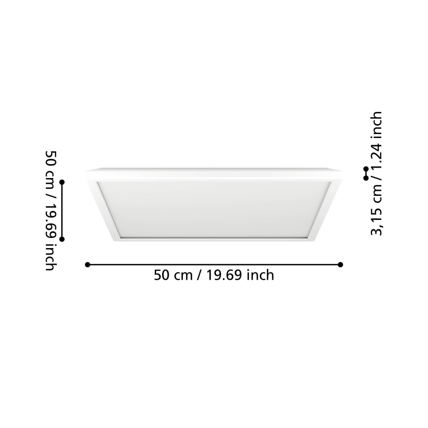 Eglo - LED Hämardatav laevalgusti vannituppa LED/17W/230V 2700-6500K 50x50 cm IP44 valge + kaugjuhtimispult