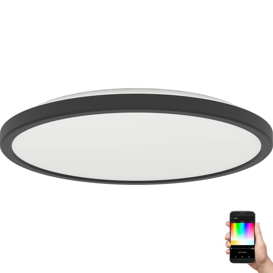 Eglo - LED RGBW Hämardatav laevalgusti vannituppa LED/13,9W/230V 2700-6500K d. 30 cm IP44 must ZigBee