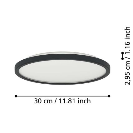 Eglo - LED RGBW Hämardatav laevalgusti vannituppa LED/13,9W/230V 2700-6500K d. 30 cm IP44 must ZigBee