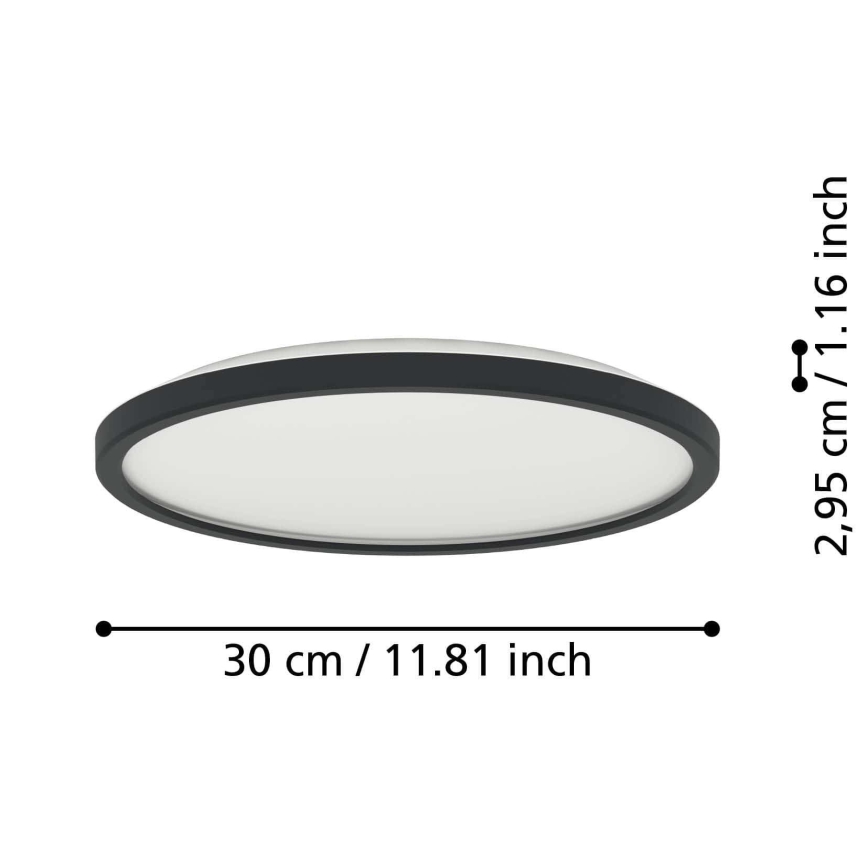 Eglo - LED RGBW Hämardatav laevalgusti vannituppa LED/13,9W/230V 2700-6500K d. 30 cm IP44 must ZigBee
