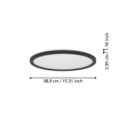Eglo - LED RGBW Hämardatav laevalgusti vannituppa LED/18,5W/230V 2700-6500K pr.38,9cm IP44 must ZigBee