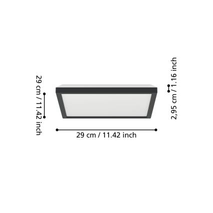 Eglo - LED RGBW Hämardatav laevalgusti vannituppa LED/13,4W/230V 2700-6500K 29x29 cm IP44 must