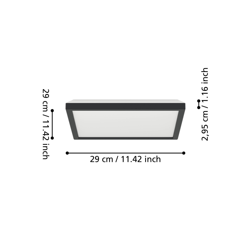 Eglo - LED RGBW Hämardatav laevalgusti vannituppa LED/13,4W/230V 2700-6500K 29x29 cm IP44 must