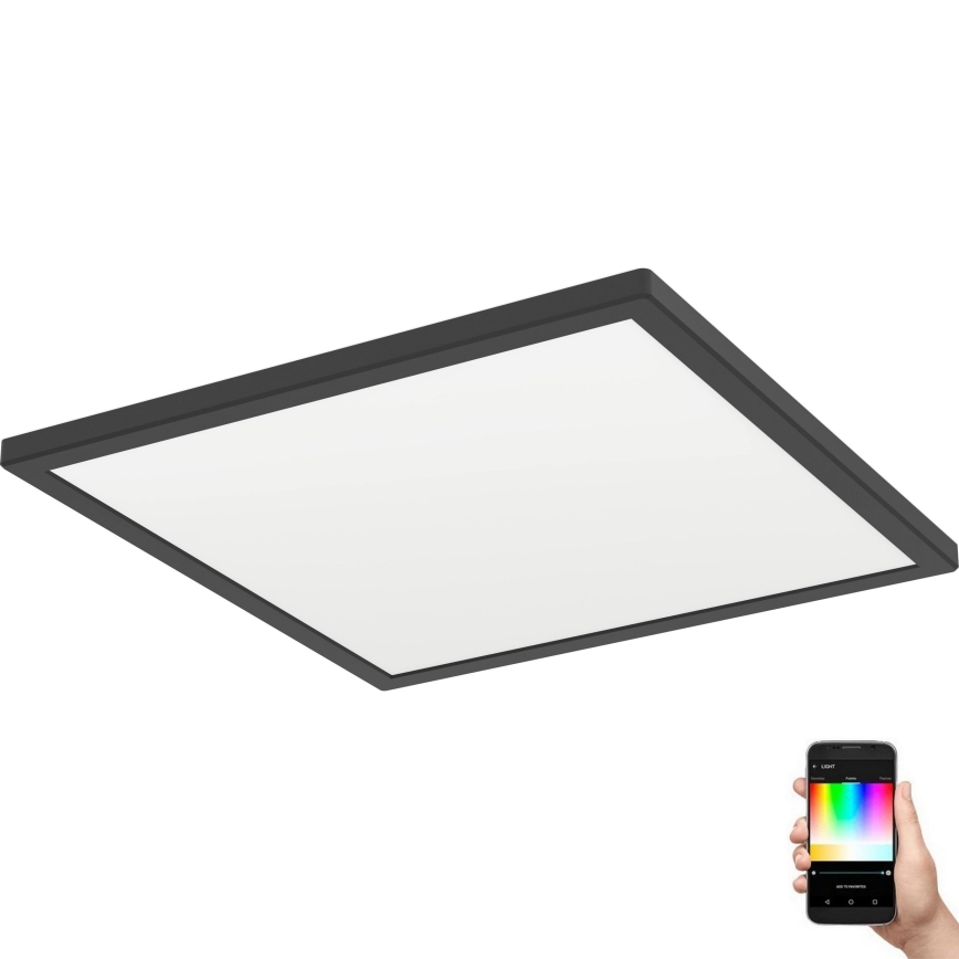Eglo - LED RGBW Hämardatav laevalgusti vannituppa LED/17,6W/230V 2700-6500K 39x39 cm IP44 must ZigBee