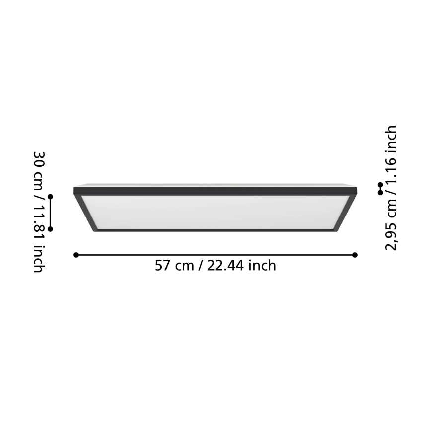 Eglo - LED RGBW Hämardatav laevalgusti vannituppa LED/17,2W/230V 2700-6500K 30x57cm IP44 must ZigBee