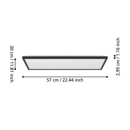 Eglo - LED RGBW Hämardatav laevalgusti vannituppa LED/17,2W/230V 2700-6500K 30x57cm IP44 must ZigBee