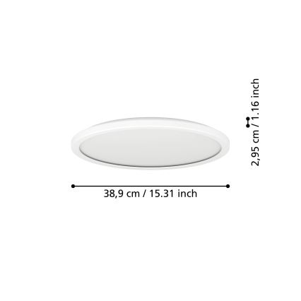 Eglo - LED RGBW Hämardatav laevalgusti vannituppa LED/18,5W/230V 2700-6500K d. 38,9cm IP44 valge ZigBee