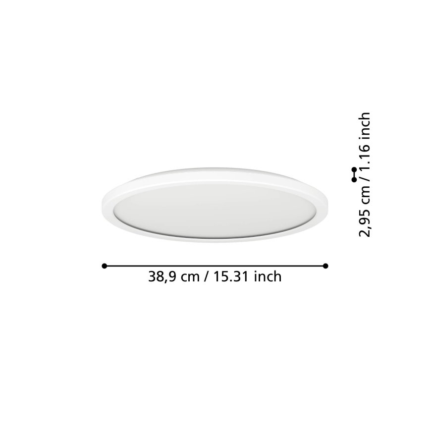 Eglo - LED RGBW Hämardatav laevalgusti vannituppa LED/18,5W/230V 2700-6500K d. 38,9cm IP44 valge ZigBee