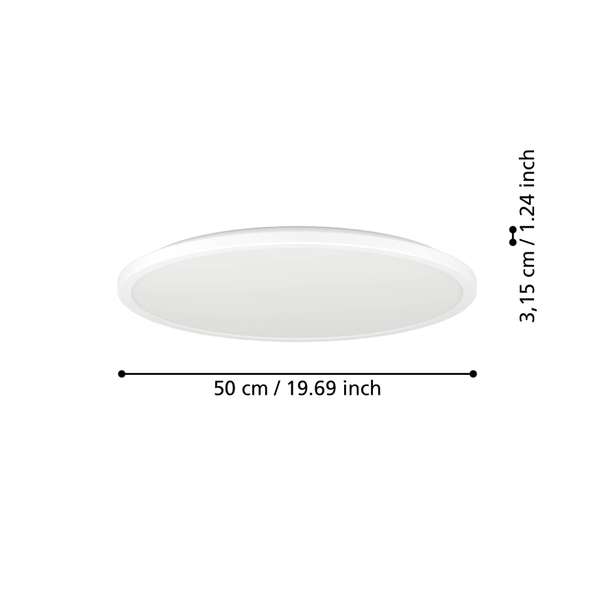 Eglo - LED RGBW Hämardatav laevalgusti vannituppa LED/16,8W/230V 2700-6500K d. 50 cm IP44 valge ZigBee