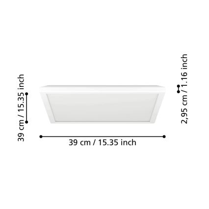 Eglo - LED RGBW Hämardatav laevalgusti vannituppa LED/17,6W/230V 2700-6500K 39x39 cm IP44 valge ZigBee