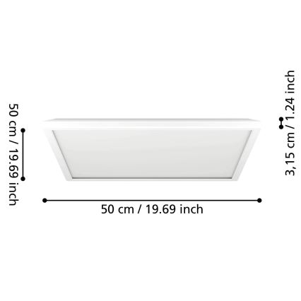 Eglo - LED RGBW Hämardatav laevalgusti vannituppa LED/17W/230V 2700-6500K 50x50 cm IP44 valge ZigBee